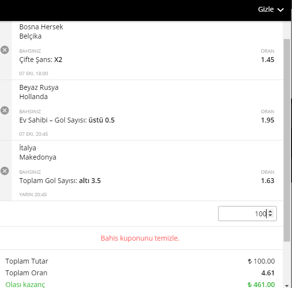 6 - 7 Ekim Banko Kupon